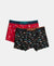 Super Combed Cotton Elastane Stretch Printed Trunk with Ultrasoft Waistband - Chilli Pepper & Black (Pack of 2)
