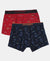 Super Combed Cotton Elastane Stretch Printed Trunk with Ultrasoft Waistband - Navy & Chilli Pepper (Pack of 2)