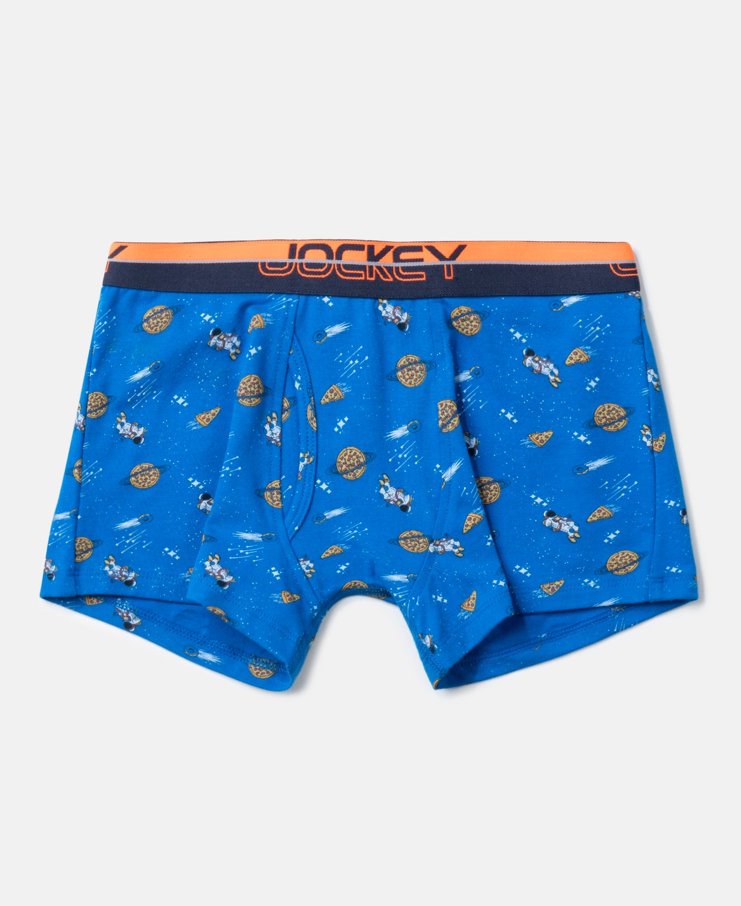 Super Combed Cotton Elastane Stretch Printed Trunk with Ultrasoft Waistband - Rich Royal Blue & Chilli Pepper (Pack of 2)
