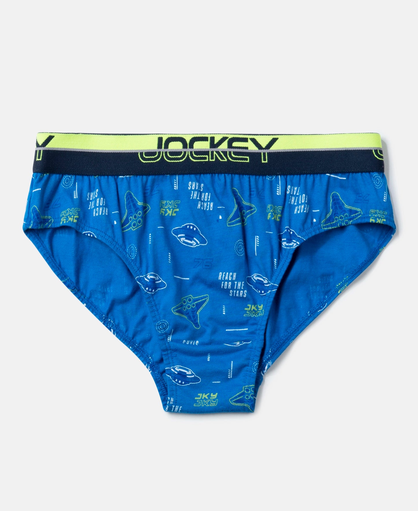 Super Combed Cotton Elastane Stretch Printed Brief with Ultrasoft Waistband - Billiard Green & Rich Royal Blue (Pack of 2)