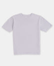 Girl's Super Combed Cotton Solid Short Sleeve T-Shirt - Cosmic Sky