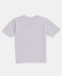 Girl's Super Combed Cotton Solid Short Sleeve T-Shirt - Cosmic Sky