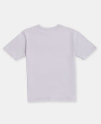 Girl's Super Combed Cotton Solid Short Sleeve T-Shirt - Cosmic Sky