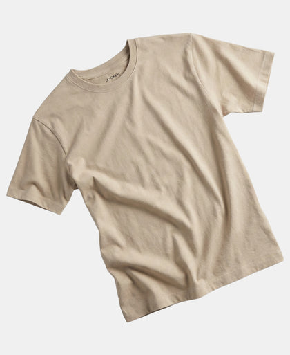Girl's Super Combed Cotton Solid Short Sleeve T-Shirt - Feathered Gray