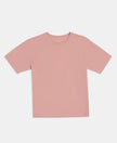 Girl's Super Combed Cotton Solid Short Sleeve T-Shirt - Mellow Rose