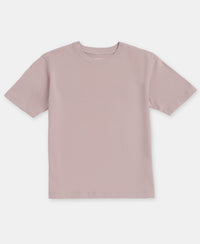 Girl's Super Combed Cotton Solid Short Sleeve T-Shirt - Violet Ice