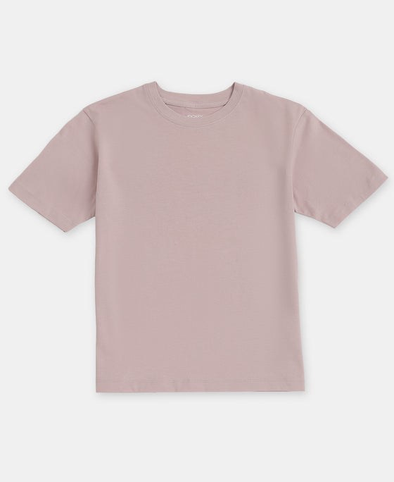 Girl's Super Combed Cotton Solid Short Sleeve T-Shirt - Violet Ice