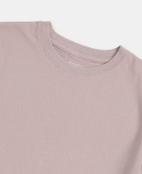 Girl's Super Combed Cotton Solid Short Sleeve T-Shirt - Violet Ice