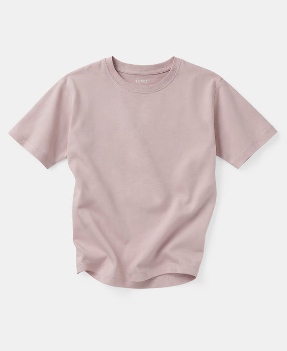 Girl's Super Combed Cotton Solid Short Sleeve T-Shirt - Violet Ice