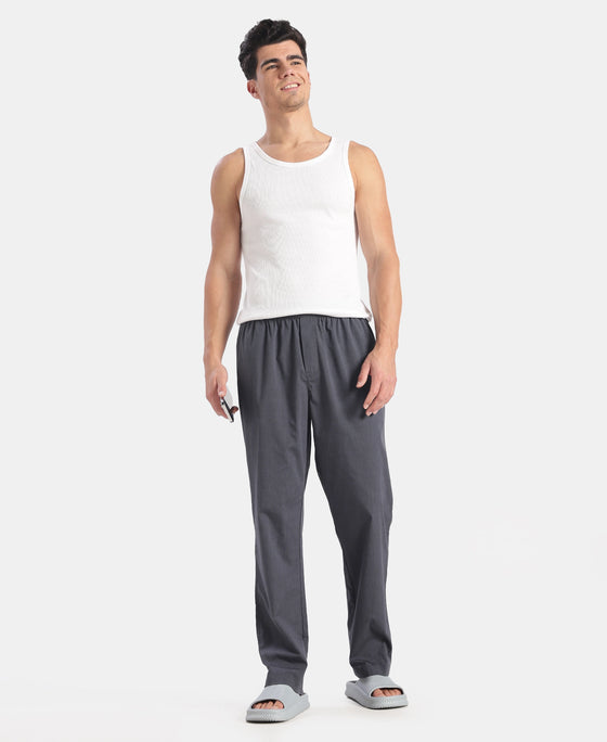 Super Combed Cotton Relaxed Fit Pyjama with Side Pockets - Black Chambray