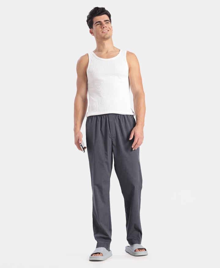 Super Combed Cotton Relaxed Fit Pyjama with Side Pockets - Black Chambray