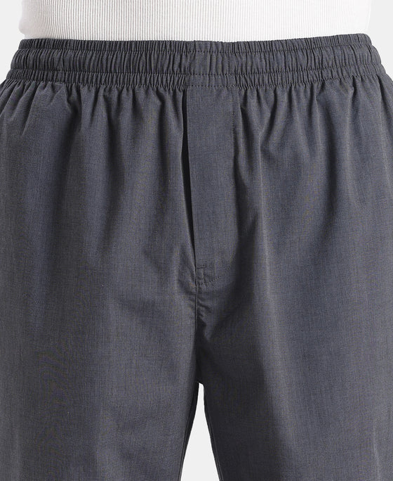 Super Combed Cotton Relaxed Fit Pyjama with Side Pockets - Black Chambray