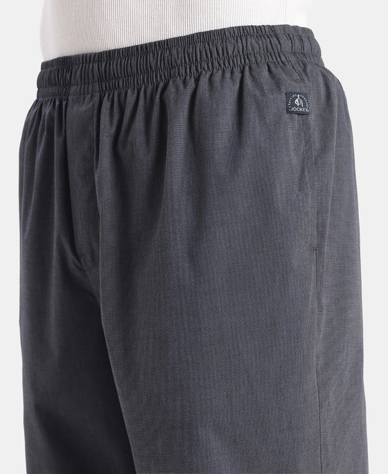Super Combed Cotton Relaxed Fit Pyjama with Side Pockets - Black Chambray