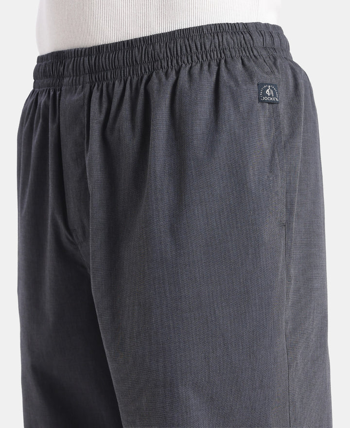 Super Combed Cotton Relaxed Fit Pyjama with Side Pockets - Black Chambray
