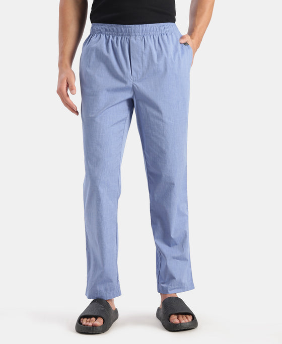 Super Combed Cotton Relaxed Fit Pyjama with Side Pockets - Blue Chambray