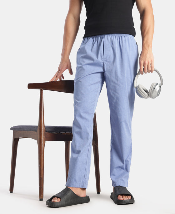 Super Combed Cotton Relaxed Fit Pyjama with Side Pockets - Blue Chambray