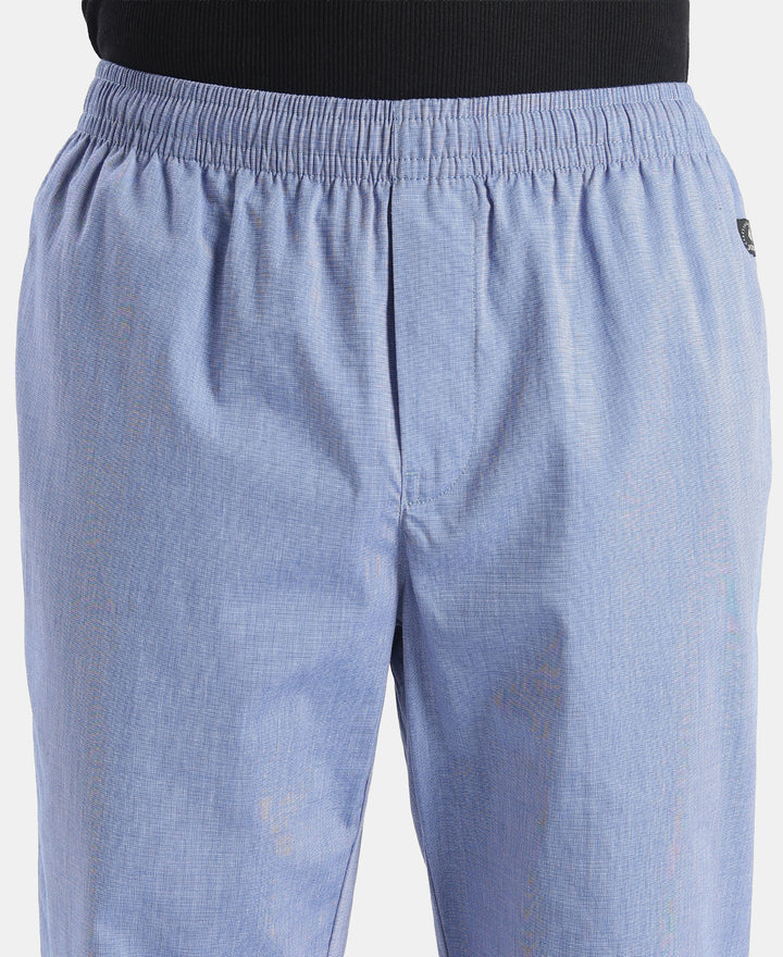 Super Combed Cotton Relaxed Fit Pyjama with Side Pockets - Blue Chambray
