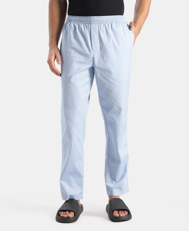 Super Combed Cotton Relaxed Fit Pyjama with Side Pockets - Light Blue Chambray