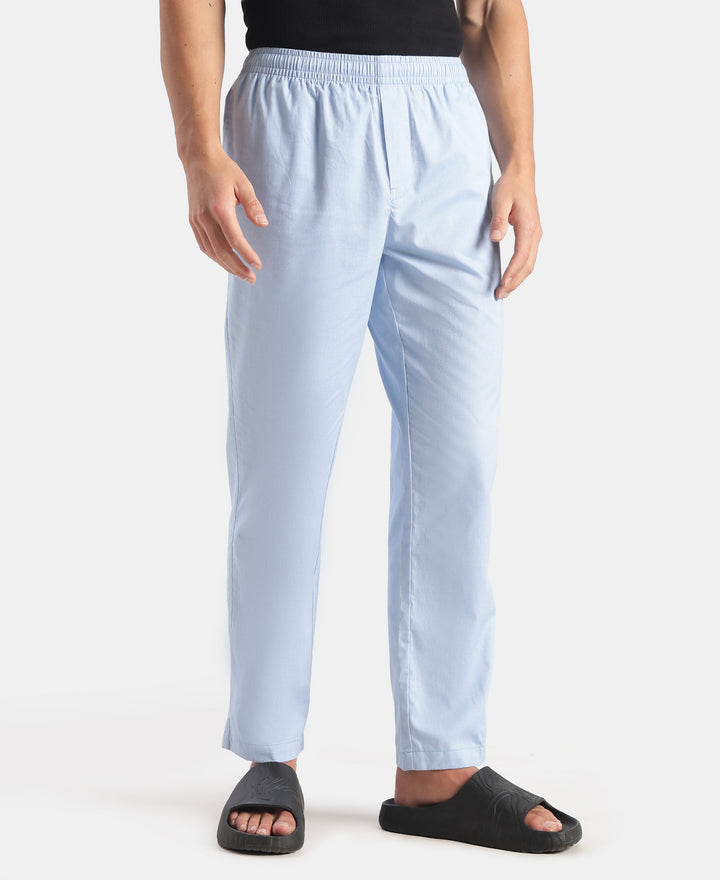 Super Combed Cotton Relaxed Fit Pyjama with Side Pockets - Light Blue Chambray