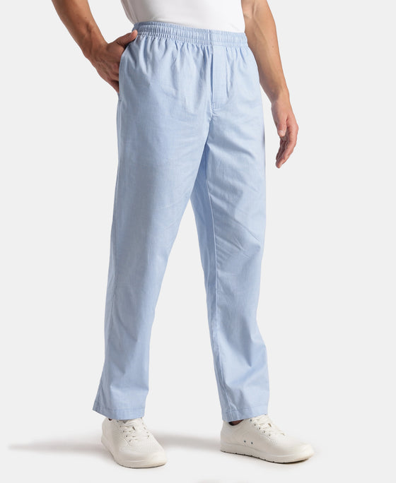 Super Combed Cotton Relaxed Fit Pyjama with Side Pockets - Light Blue Chambray