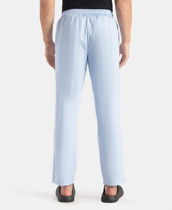 Super Combed Cotton Relaxed Fit Pyjama with Side Pockets - Light Blue Chambray