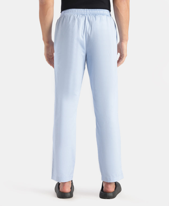 Super Combed Cotton Relaxed Fit Pyjama with Side Pockets - Light Blue Chambray