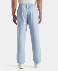 Super Combed Cotton Relaxed Fit Pyjama with Side Pockets - Light Blue Chambray