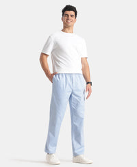 Super Combed Cotton Relaxed Fit Pyjama with Side Pockets - Light Blue Chambray
