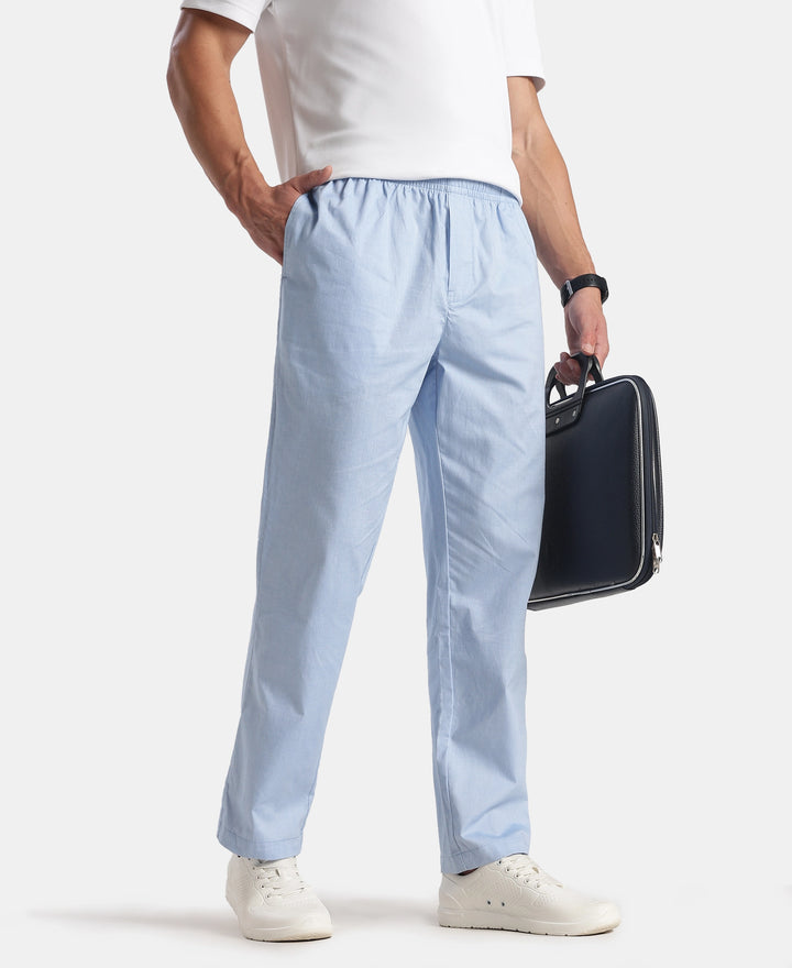 Super Combed Cotton Relaxed Fit Pyjama with Side Pockets - Light Blue Chambray