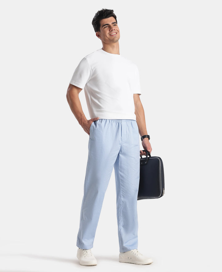 Super Combed Cotton Relaxed Fit Pyjama with Side Pockets - Light Blue Chambray