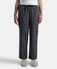 Super Combed Cotton Woven Fabric Relaxed Fit Striped Pyjama with Side Pockets - Black