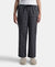 Super Combed Cotton Woven Fabric Relaxed Fit Striped Pyjama with Side Pockets - Black