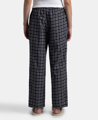 Super Combed Cotton Woven Fabric Relaxed Fit Striped Pyjama with Side Pockets - Black