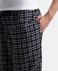 Super Combed Cotton Woven Fabric Relaxed Fit Striped Pyjama with Side Pockets - Black
