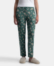 Micro Modal Cotton Relaxed Fit Printed Pyjama with Side Pockets - Sage Brush Green