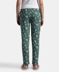 Micro Modal Cotton Relaxed Fit Printed Pyjama with Side Pockets - Sage Brush Green