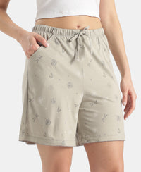 Micro Modal Cotton Relaxed Fit Printed Shorts with Side Pockets - London Fog