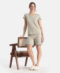 Micro Modal Cotton Relaxed Fit Printed Shorts with Side Pockets - London Fog