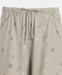 Micro Modal Cotton Relaxed Fit Printed Shorts with Side Pockets - London Fog