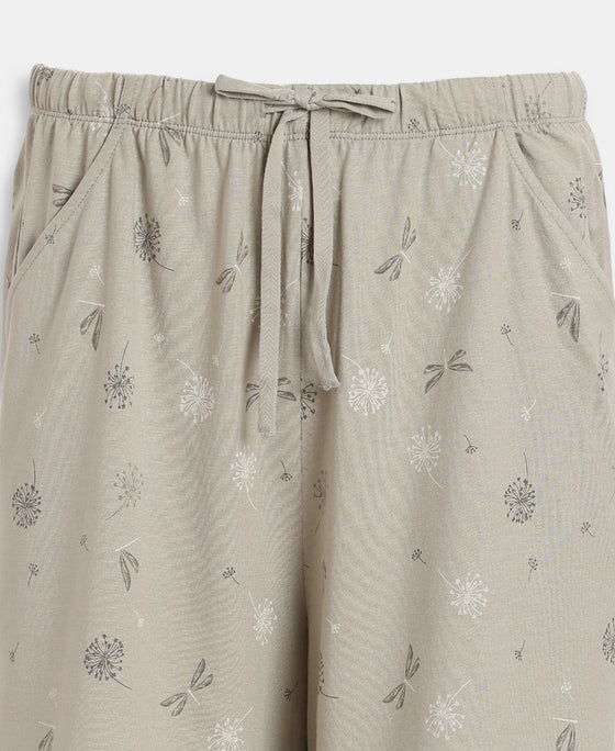 Micro Modal Cotton Relaxed Fit Printed Shorts with Side Pockets - London Fog