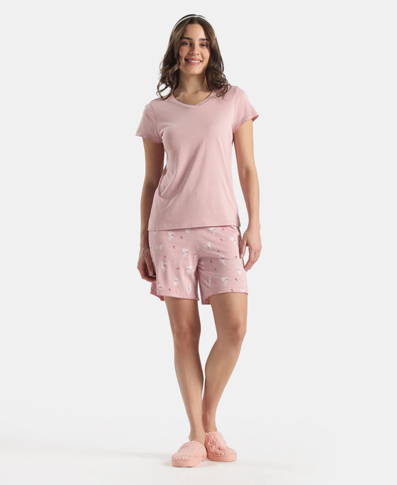Micro Modal Cotton Relaxed Fit Printed Shorts with Side Pockets - Zepher