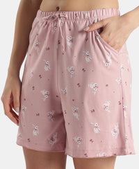 Micro Modal Cotton Relaxed Fit Printed Shorts with Side Pockets - Zepher