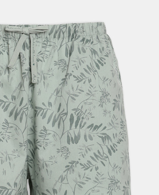 Super Combed Cotton Yarn Dyed Woven Relaxed Fit Striped Shorts with Side Pockets - Aqua Gray