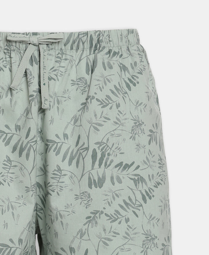 Super Combed Cotton Yarn Dyed Woven Relaxed Fit Striped Shorts with Side Pockets - Aqua Gray