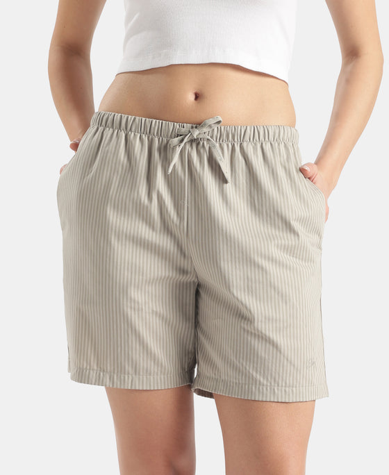 Super Combed Cotton Yarn Dyed Woven Relaxed Fit Striped Shorts with Side Pockets - London Fog