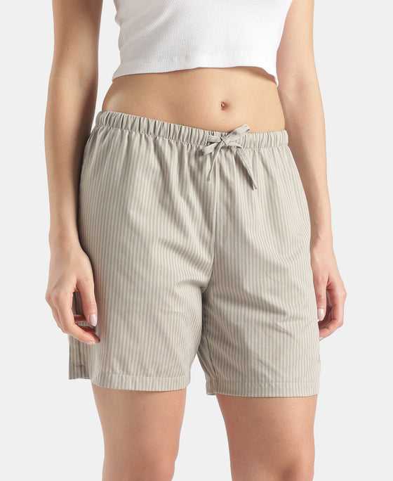 Super Combed Cotton Yarn Dyed Woven Relaxed Fit Striped Shorts with Side Pockets - London Fog