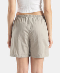 Super Combed Cotton Yarn Dyed Woven Relaxed Fit Striped Shorts with Side Pockets - London Fog