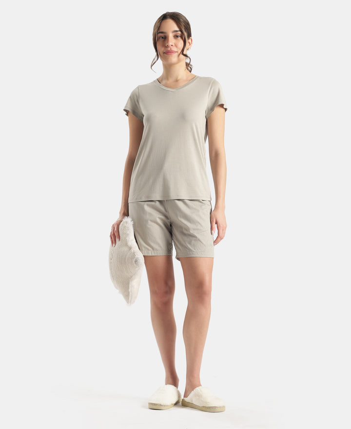 Super Combed Cotton Yarn Dyed Woven Relaxed Fit Striped Shorts with Side Pockets - London Fog