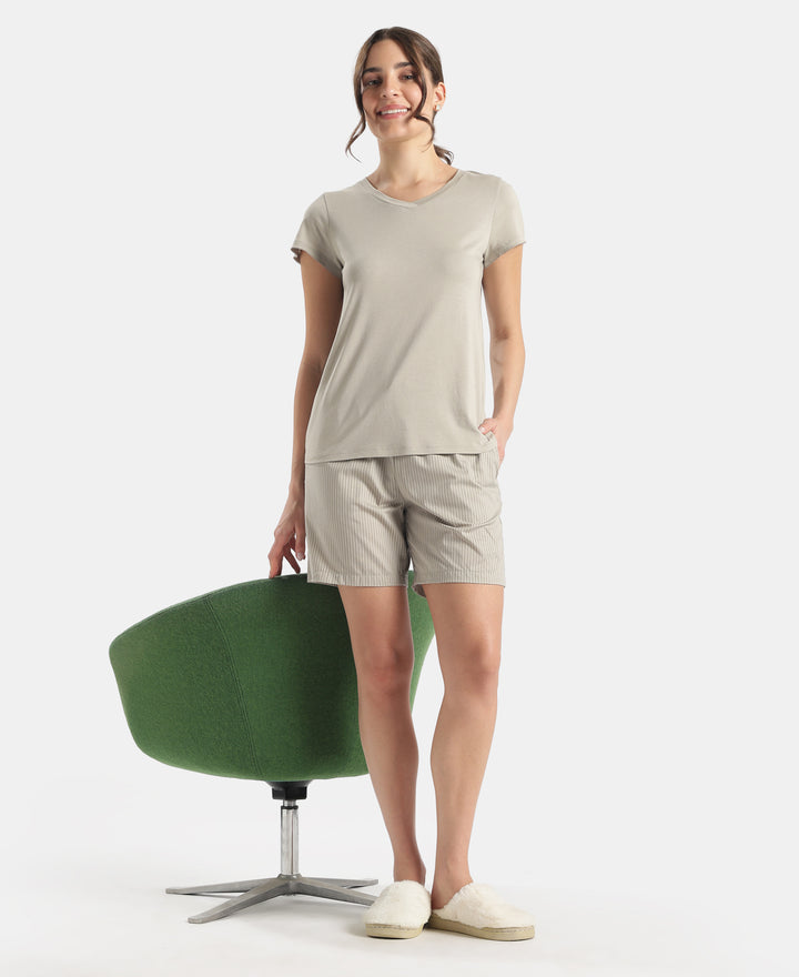Super Combed Cotton Yarn Dyed Woven Relaxed Fit Striped Shorts with Side Pockets - London Fog