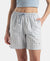 Super Combed Cotton Yarn Dyed Woven Relaxed Fit Striped Shorts with Side Pockets - Soft Chambray
